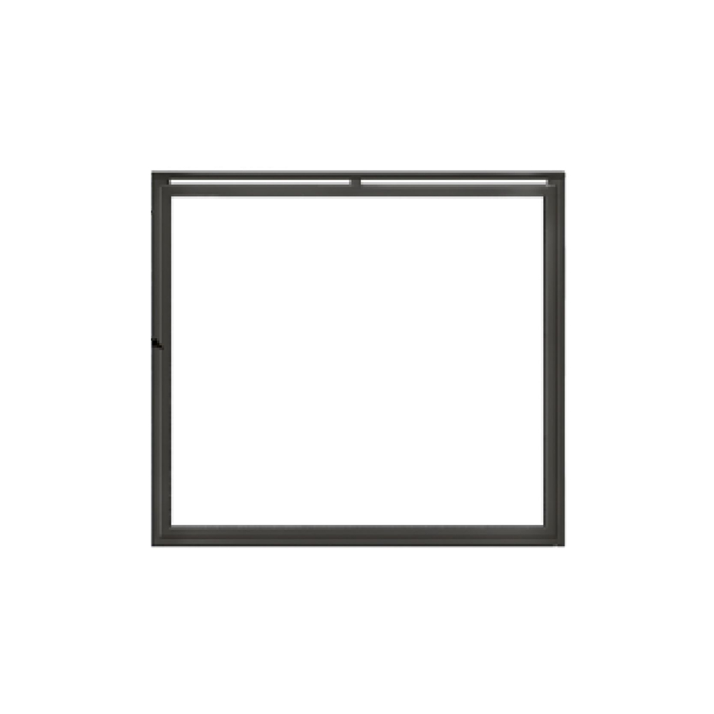 90837MON Ensemble overlap front with ClearVue mesh and Gun Metal trim