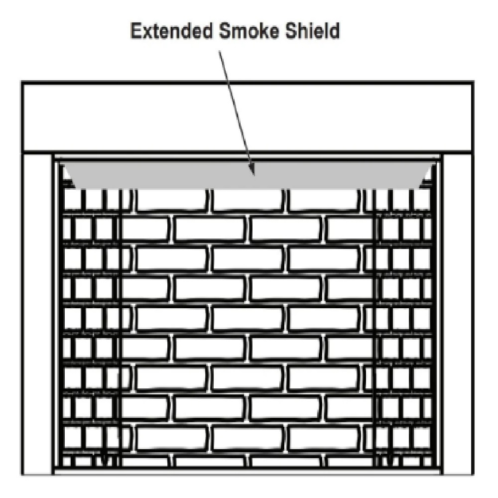 91000MON Extended Smoke Shelf For Use When Unit Is Installed As A Freestanding Fireplace